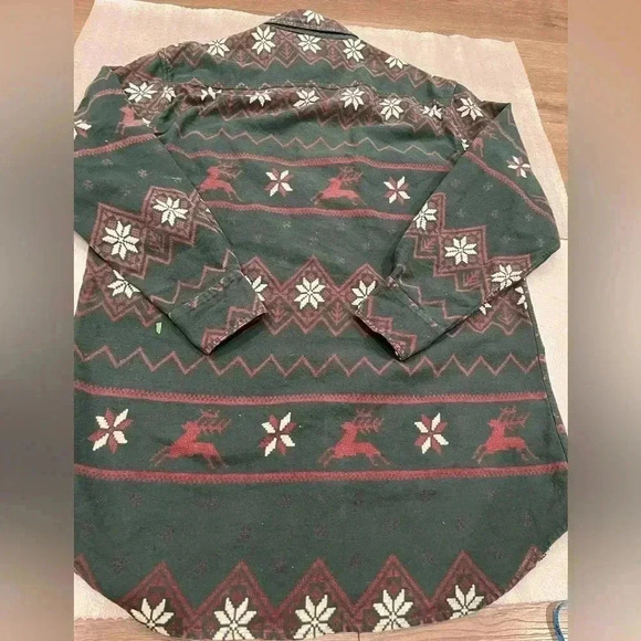 Host Pick❤️[XL]Vintage  Windriver Button Up Christmas Print Men LS Flannel Shirt - Picture 4 of 8